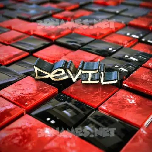 devil in Red Checkered style - 3D name wallpaper devil in Red Checkered style - 3D name wallpaper