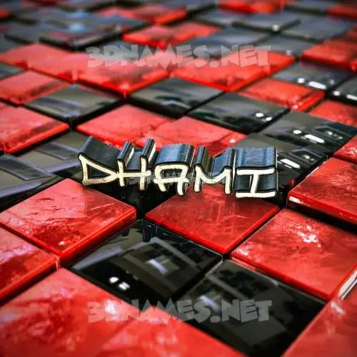 dhami in Red Checkered style - 3D name wallpaper dhami in Red Checkered style - 3D name wallpaper