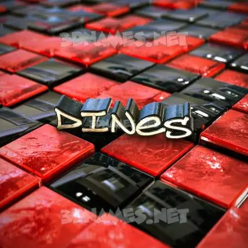dines in Red Checkered style - 3D name wallpaper dines in Red Checkered style - 3D name wallpaper
