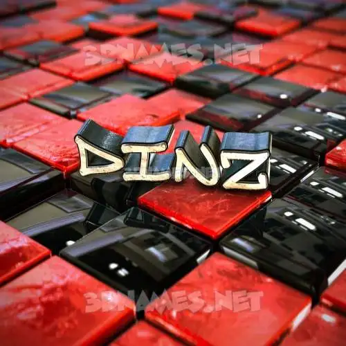dinz in Red Checkered style - 3D name wallpaper dinz in Red Checkered style - 3D name wallpaper