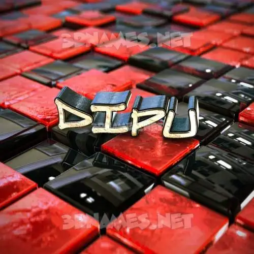 dipu in Red Checkered style - 3D name wallpaper dipu in Red Checkered style - 3D name wallpaper