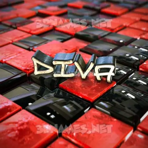 diva in Red Checkered style - 3D name wallpaper diva in Red Checkered style - 3D name wallpaper