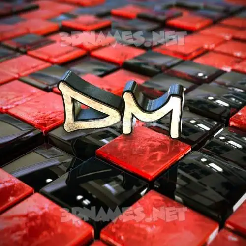 dm in Red Checkered style - 3D name wallpaper dm in Red Checkered style - 3D name wallpaper