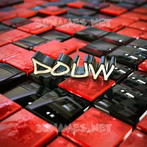 douw in Red Checkered style - 3D name wallpaper douw in Red Checkered style - 3D name wallpaper