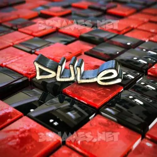 dule in Red Checkered style - 3D name wallpaper dule in Red Checkered style - 3D name wallpaper