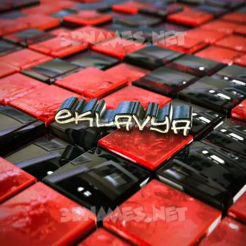 eklavya in Red Checkered style - 3D name wallpaper