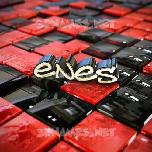 enes in Red Checkered style - 3D name wallpaper enes in Red Checkered style - 3D name wallpaper