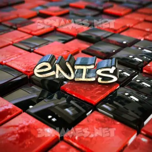 enis in Red Checkered style - 3D name wallpaper enis in Red Checkered style - 3D name wallpaper