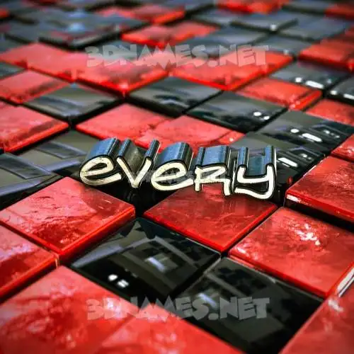 every in Red Checkered style - 3D name wallpaper every in Red Checkered style - 3D name wallpaper