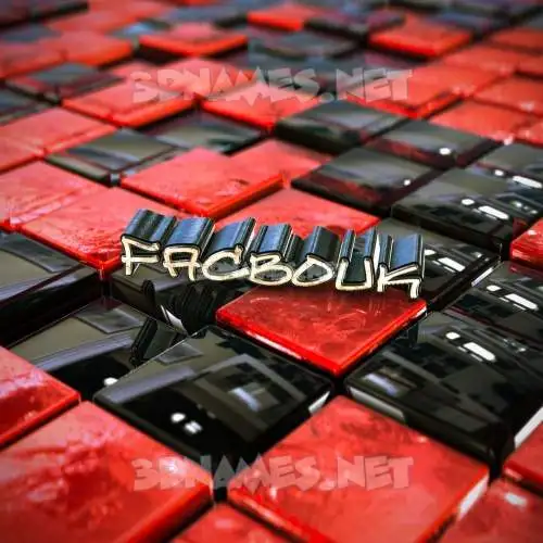 facbouk in Red Checkered style - 3D name wallpaper