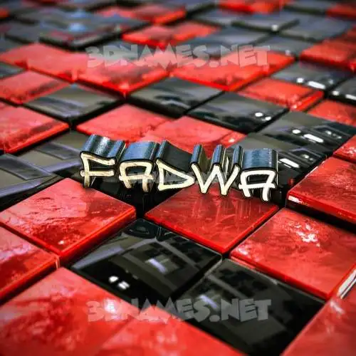 fadwa in Red Checkered style - 3D name wallpaper
