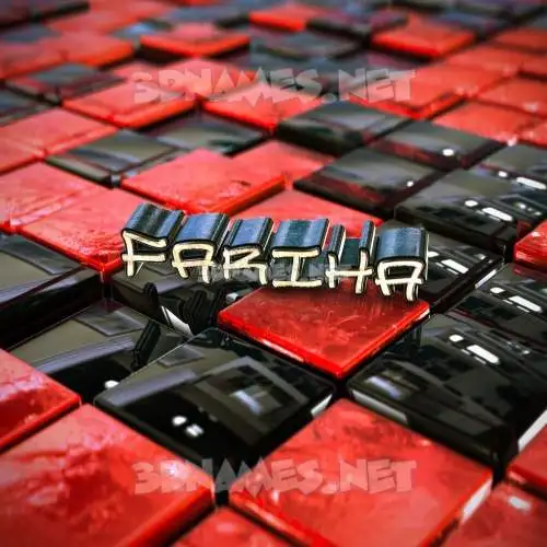 fariha in Red Checkered style - 3D name wallpaper