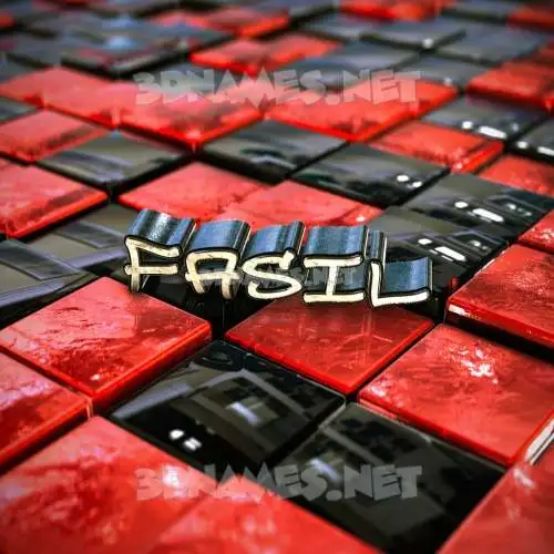 fasil in Red Checkered style - 3D name wallpaper fasil in Red Checkered style - 3D name wallpaper