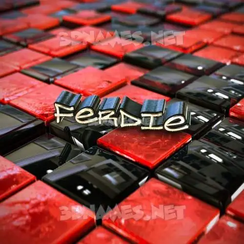 ferdie in Red Checkered style - 3D name wallpaper