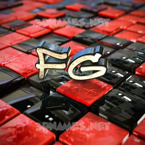 fg in Red Checkered style - 3D name wallpaper fg in Red Checkered style - 3D name wallpaper