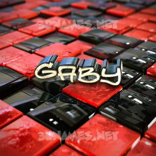 gaby in Red Checkered style - 3D name wallpaper