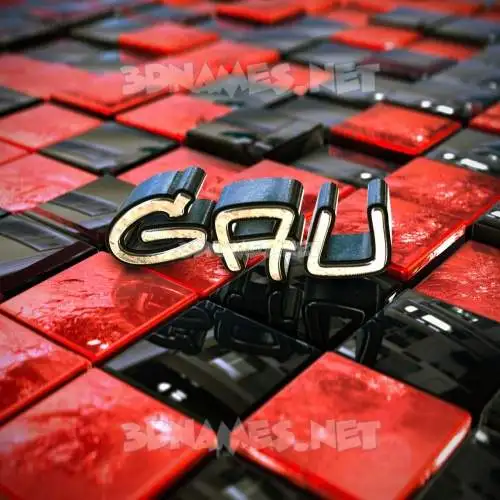 gau in Red Checkered style - 3D name wallpaper gau in Red Checkered style - 3D name wallpaper