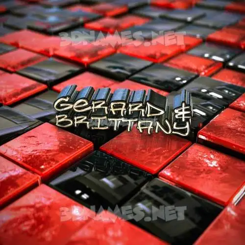gerard & brittany in Red Checkered style - 3D name wallpaper