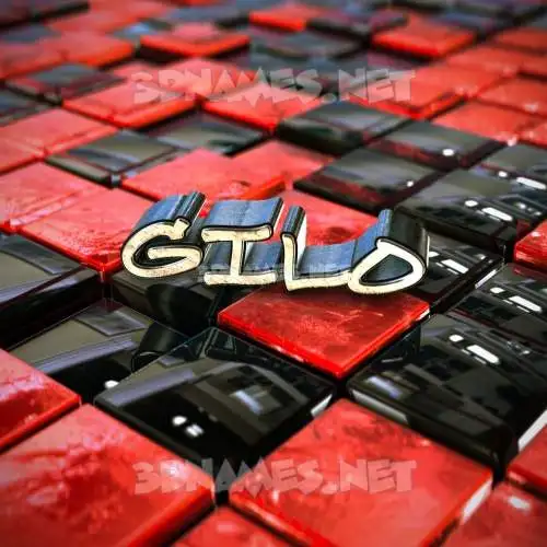 gilo in Red Checkered style - 3D name wallpaper gilo in Red Checkered style - 3D name wallpaper