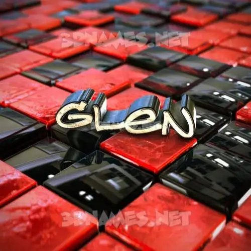 glen in Red Checkered style - 3D name wallpaper glen in Red Checkered style - 3D name wallpaper