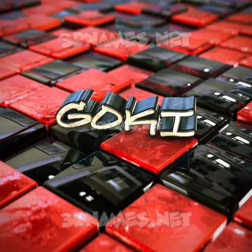 goki in Red Checkered style - 3D name wallpaper goki in Red Checkered style - 3D name wallpaper