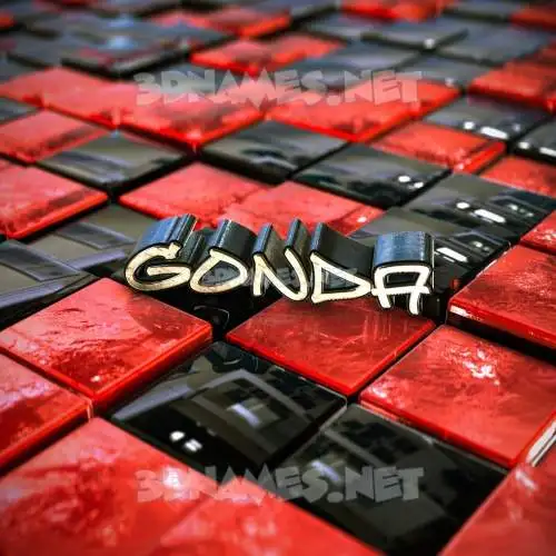 gonda in Red Checkered style - 3D name wallpaper gonda in Red Checkered style - 3D name wallpaper