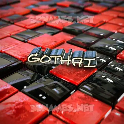 gothai in Red Checkered style - 3D name wallpaper