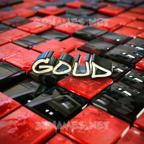 goud in Red Checkered style - 3D name wallpaper