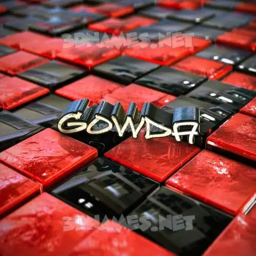 gowda in Red Checkered style - 3D name wallpaper gowda in Red Checkered style - 3D name wallpaper