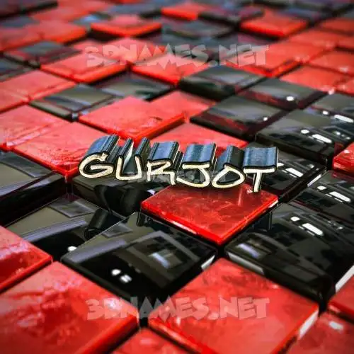 gurjot in Red Checkered style - 3D name wallpaper