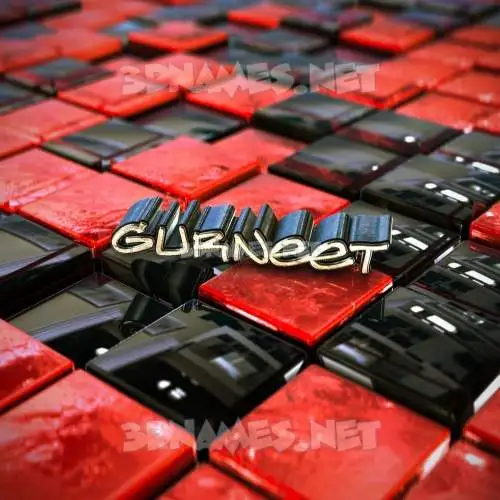 gurneet in Red Checkered style - 3D name wallpaper