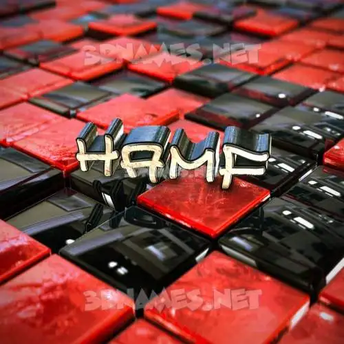 hamf in Red Checkered style - 3D name wallpaper