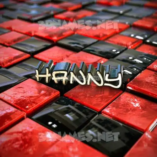 hanny in Red Checkered style - 3D name wallpaper