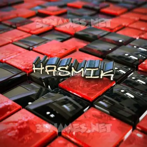 hasmik in Red Checkered style - 3D name wallpaper