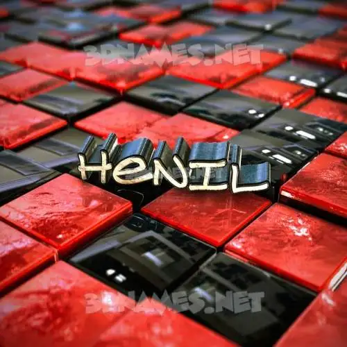henil in Red Checkered style - 3D name wallpaper henil in Red Checkered style - 3D name wallpaper