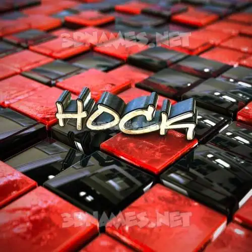 hock in Red Checkered style - 3D name wallpaper hock in Red Checkered style - 3D name wallpaper