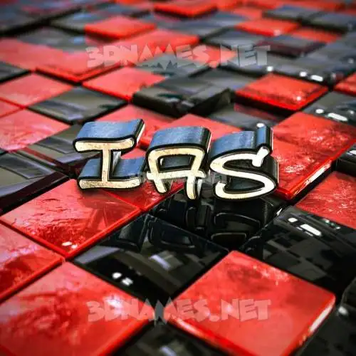 ias in Red Checkered style - 3D name wallpaper ias in Red Checkered style - 3D name wallpaper