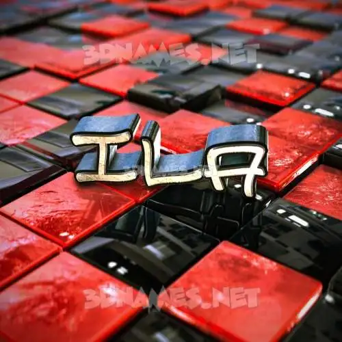 ila in Red Checkered style - 3D name wallpaper ila in Red Checkered style - 3D name wallpaper