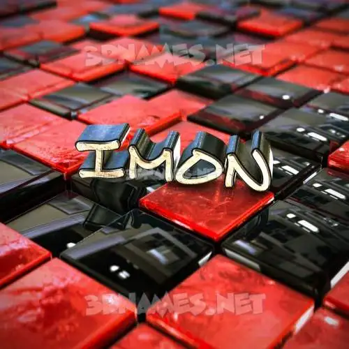 imon in Red Checkered style - 3D name wallpaper imon in Red Checkered style - 3D name wallpaper