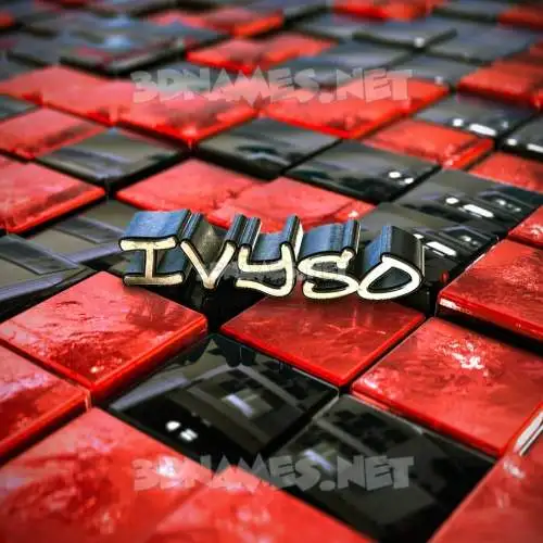 ivyso in Red Checkered style - 3D name wallpaper ivyso in Red Checkered style - 3D name wallpaper