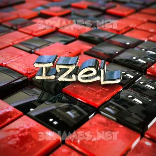izel in Red Checkered style - 3D name wallpaper izel in Red Checkered style - 3D name wallpaper
