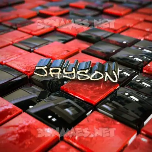 jayson in Red Checkered style - 3D name wallpaper