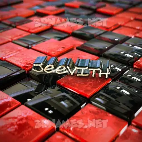 jeevith in Red Checkered style - 3D name wallpaper