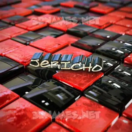 jericho in Red Checkered style - 3D name wallpaper