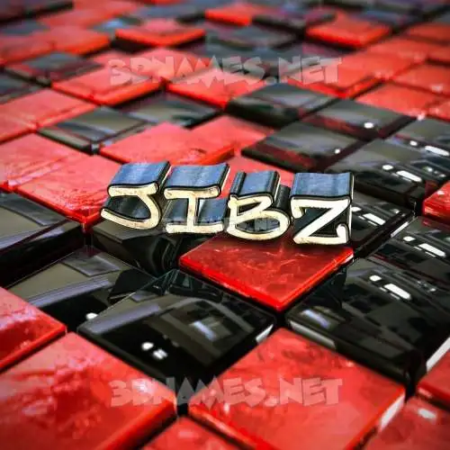 jibz in Red Checkered style - 3D name wallpaper