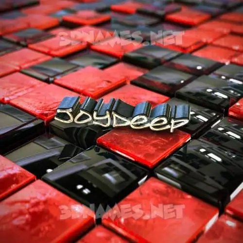joydeep in Red Checkered style - 3D name wallpaper