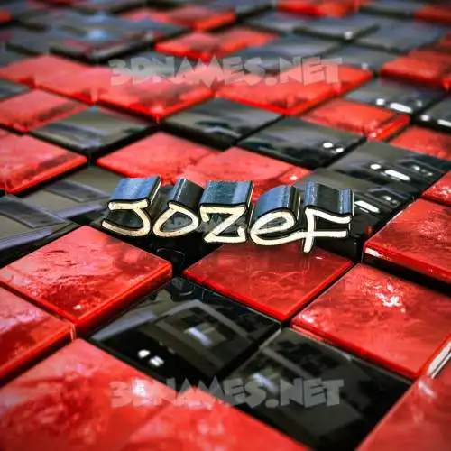 jozef in Red Checkered style - 3D name wallpaper