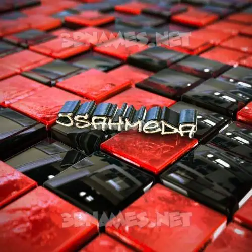 jsahmeda in Red Checkered style - 3D name wallpaper