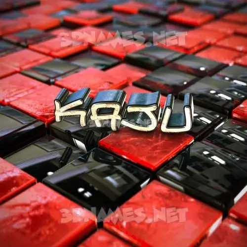 kaju in Red Checkered style - 3D name wallpaper kaju in Red Checkered style - 3D name wallpaper