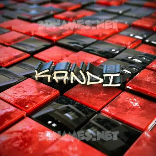kandi in Red Checkered style - 3D name wallpaper kandi in Red Checkered style - 3D name wallpaper